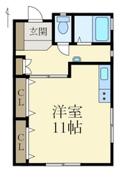 雄湊ワンルームの物件間取画像